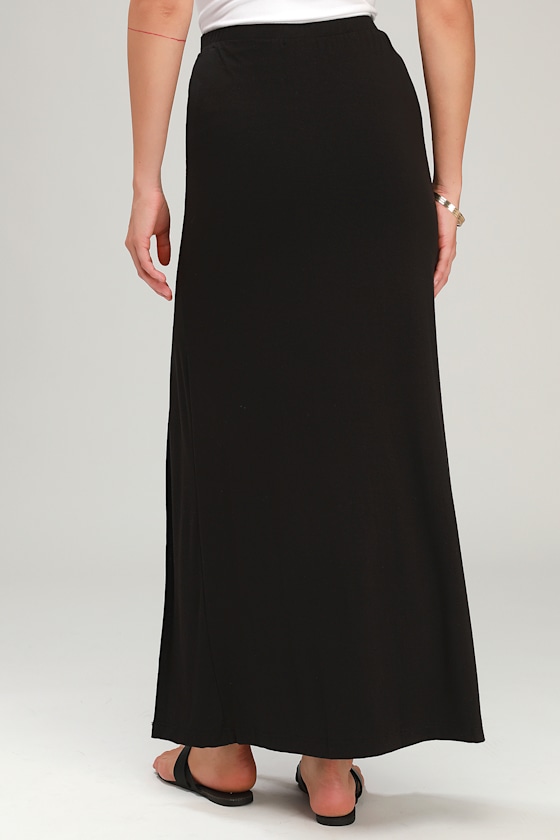 Z Supply The Side Slit - Black Maxi Skirt - Basic Maxi Skirt