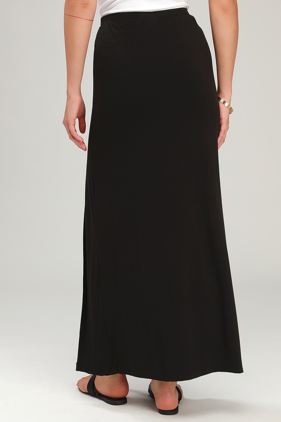 Z Supply The Side Slit - Black Maxi Skirt - Basic Maxi Skirt - Lulus