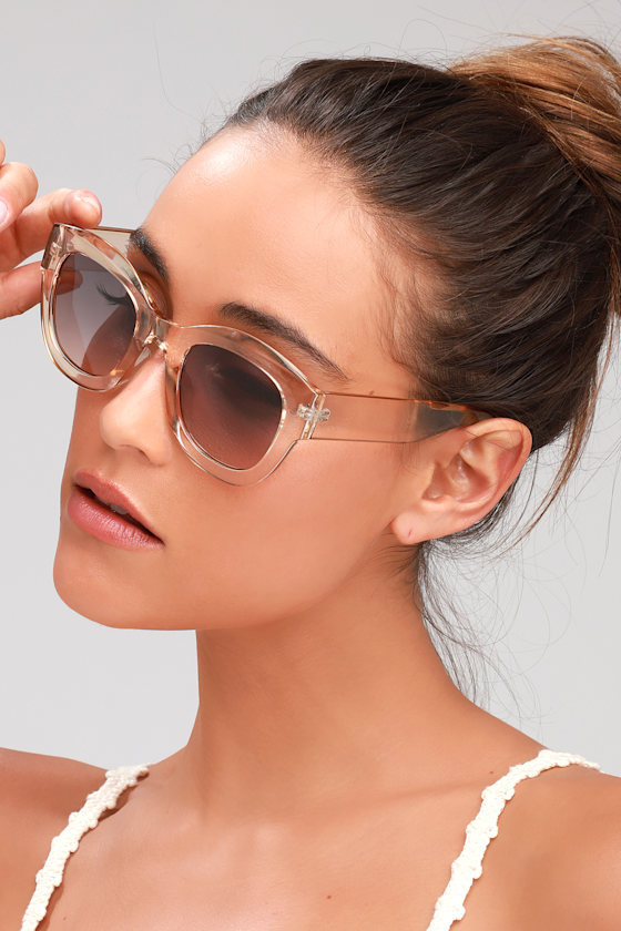 Cute Champagne Sunglasses Clear Champagne Sunglasses Sunnies Lulus