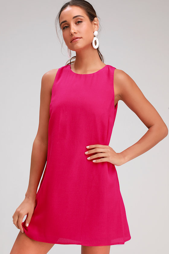 Sassy Sweetheart Magenta Shift Dress 2