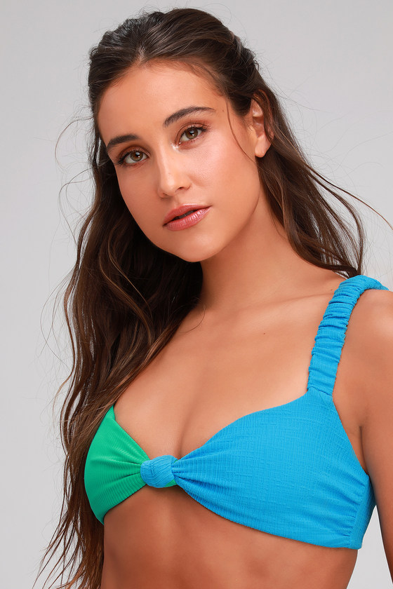 Brittany Blue Scrunch Strap Bikini Top