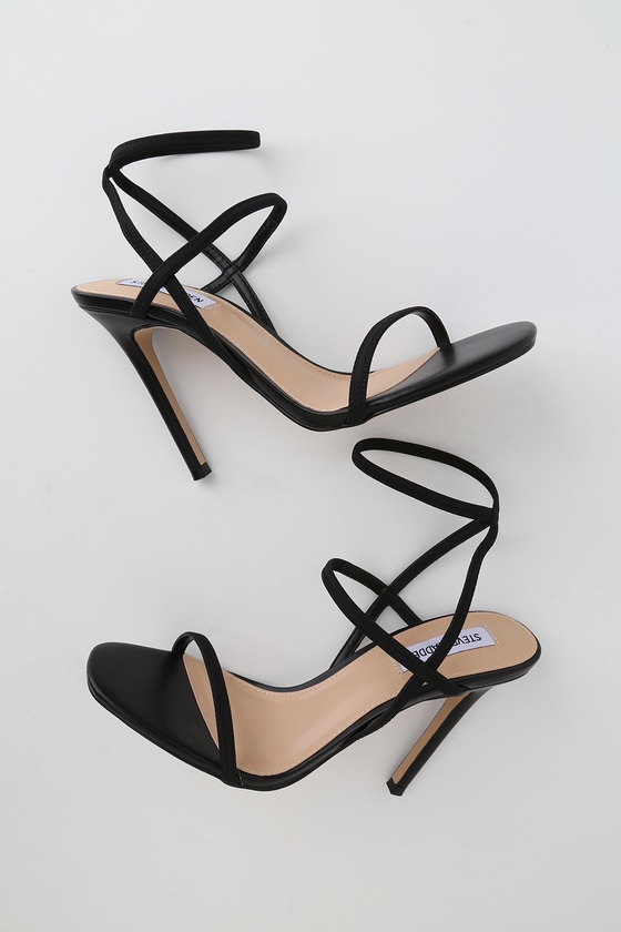 steve madden black ankle strap heels