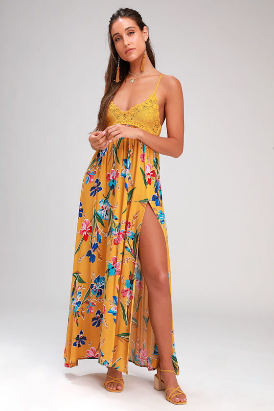 Cute Yellow Swim CoverUp Yellow Floral Print Swim CoverUp Lulus