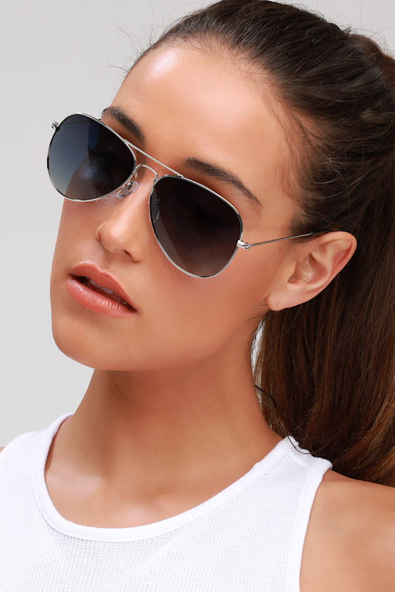 Prive Revaux The Commando Silver and Blue Aviator Sunglasses Lulus