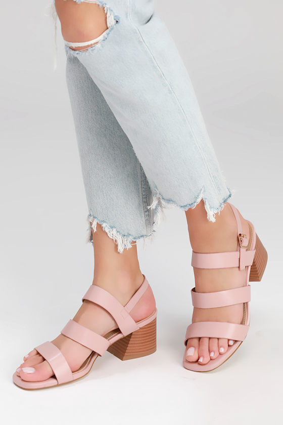 blush high heel sandals