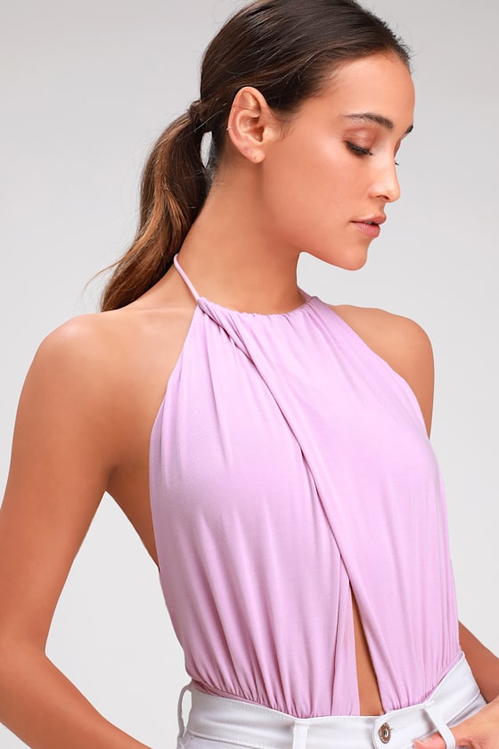 Sexy Mauve Pink Bodysuit Backless Bodysuit Halter Bodysuit Lulus