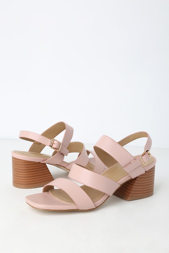 blush high heel sandals