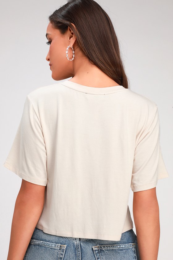 mens beige graphic tee