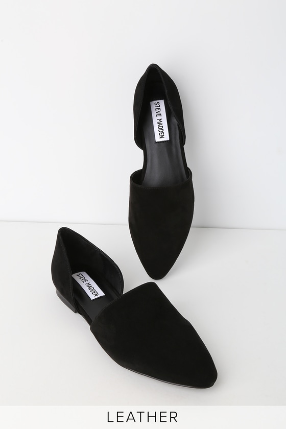 steve madden black flat shoes