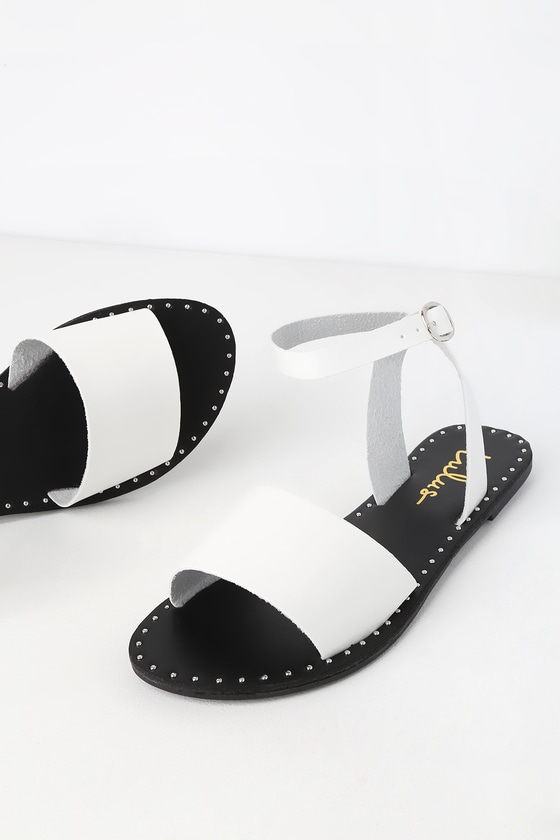 white slip on sandals womens