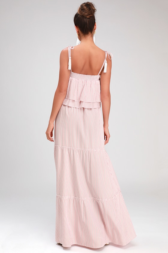 Live Laugh Layer Rusty Rose Striped Maxi Dress 3