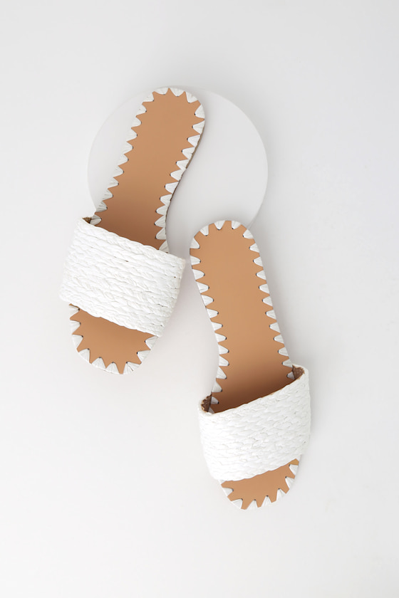 white woven sandals