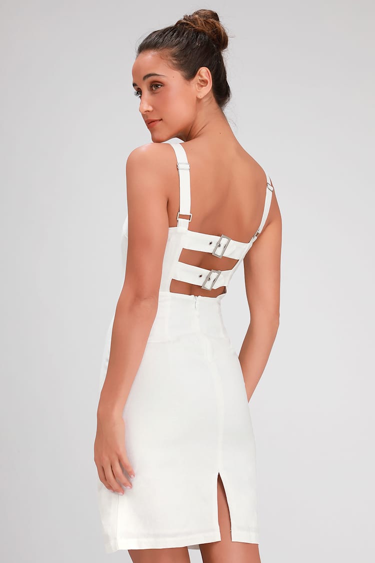 white christmas dresses Mya Cream Satin Mini Dress - US 6 main image 0
