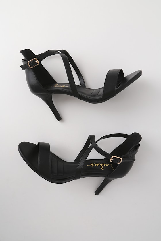 lulus black strappy heels