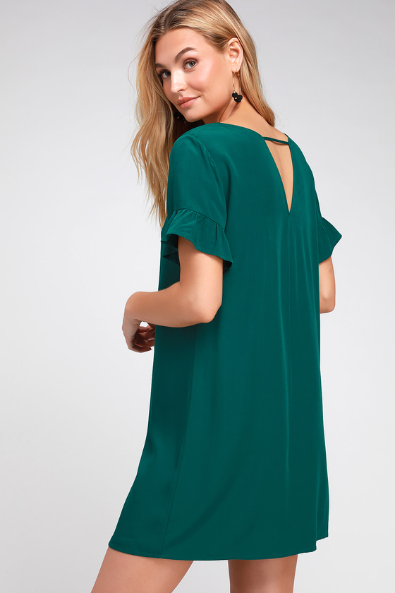 emerald shift dress