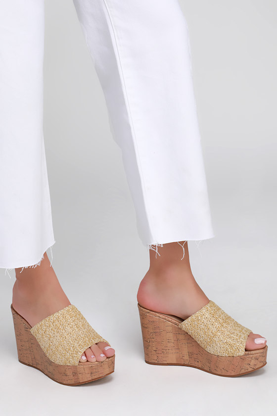 BC Footwear Perennial Natural Raffia Wedges Platform Wedges Lulus