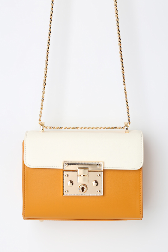 Cute Ivory and Mustard Yellow Purse Mini Purse Vegan Purse
