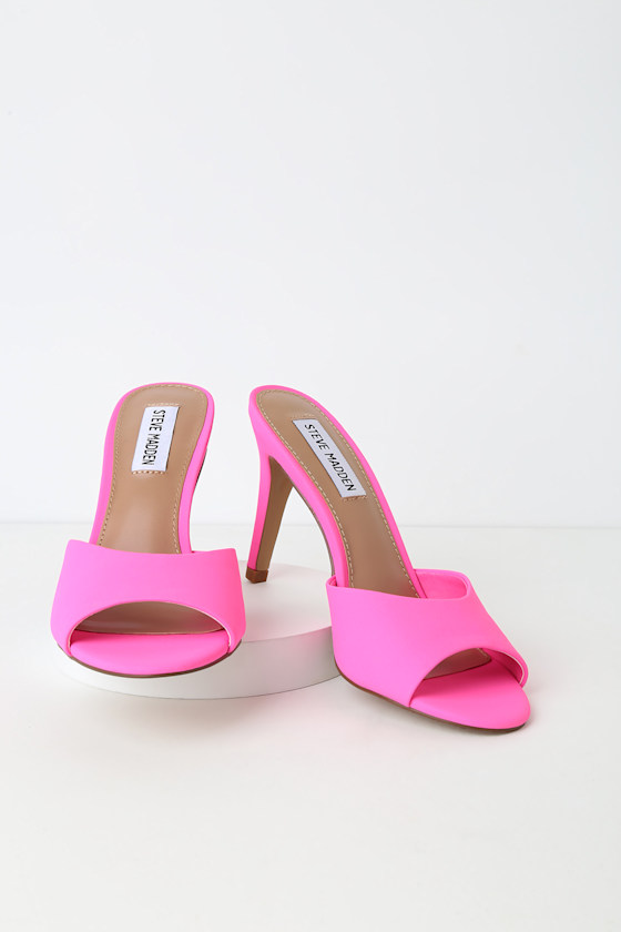 Steve Madden Erin Neon Pink Heels High Heel Sandals Pumps Lulus