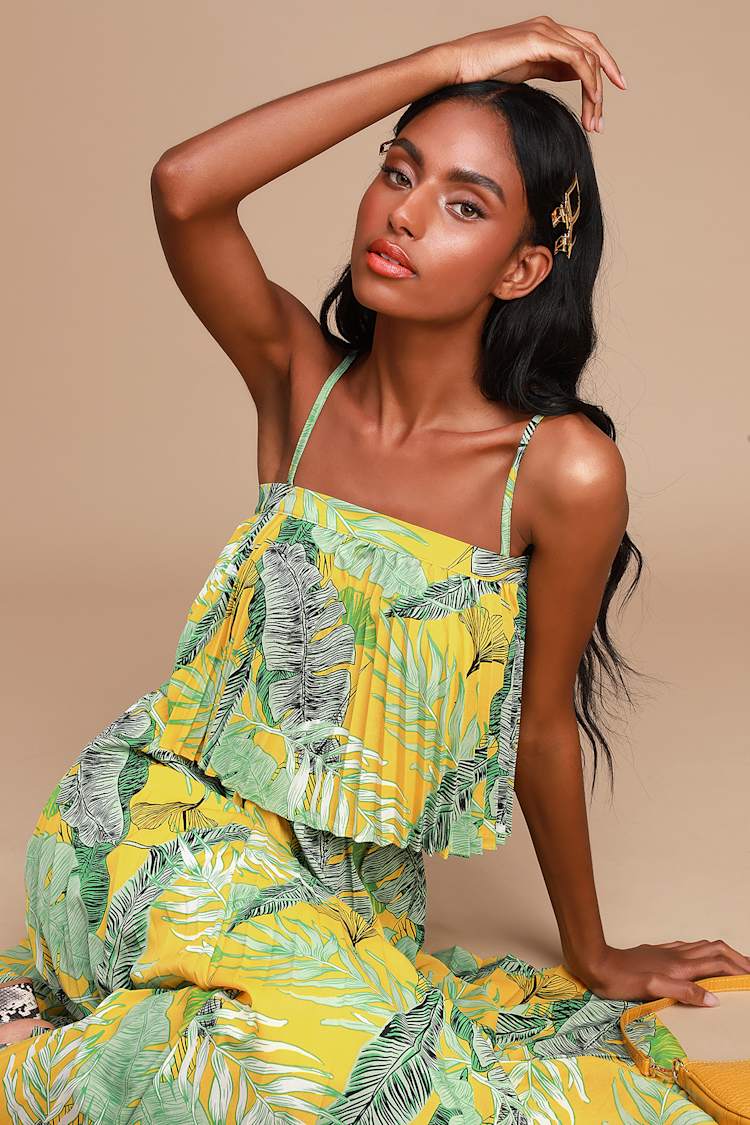 sexy ruffle party maxi dresses Spaghetti Strap Maxi Dress Backless Ruffle main image 1