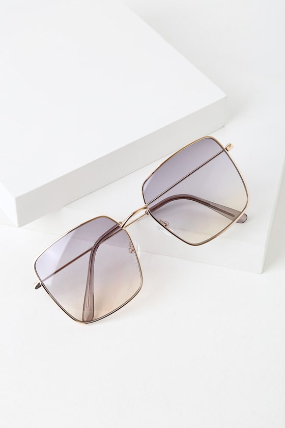 Alpha Gold Square Sunglasses 1