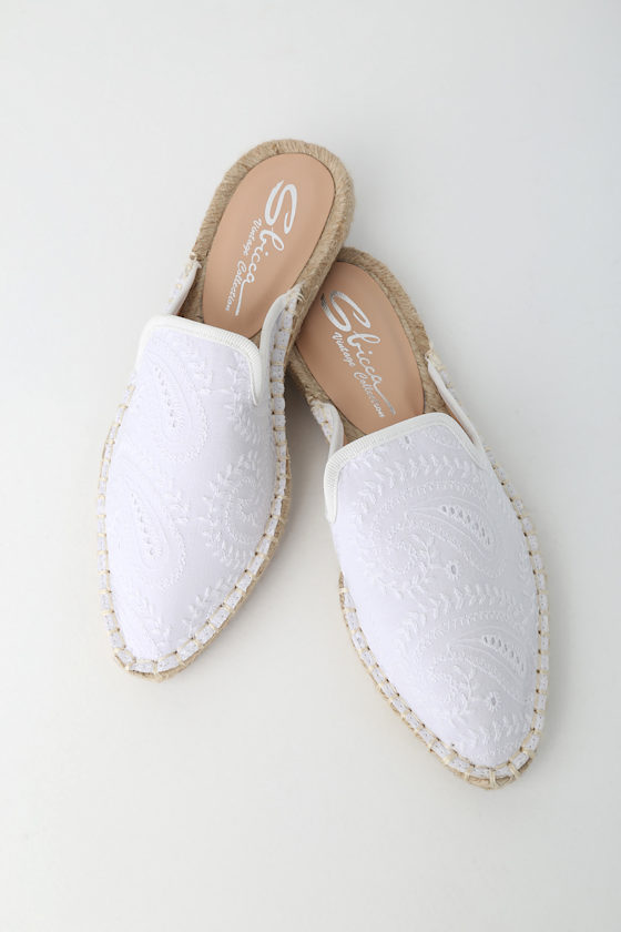 white loafer slides