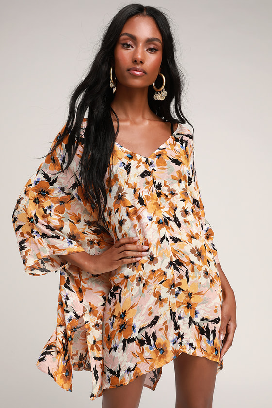 floral swim cover up