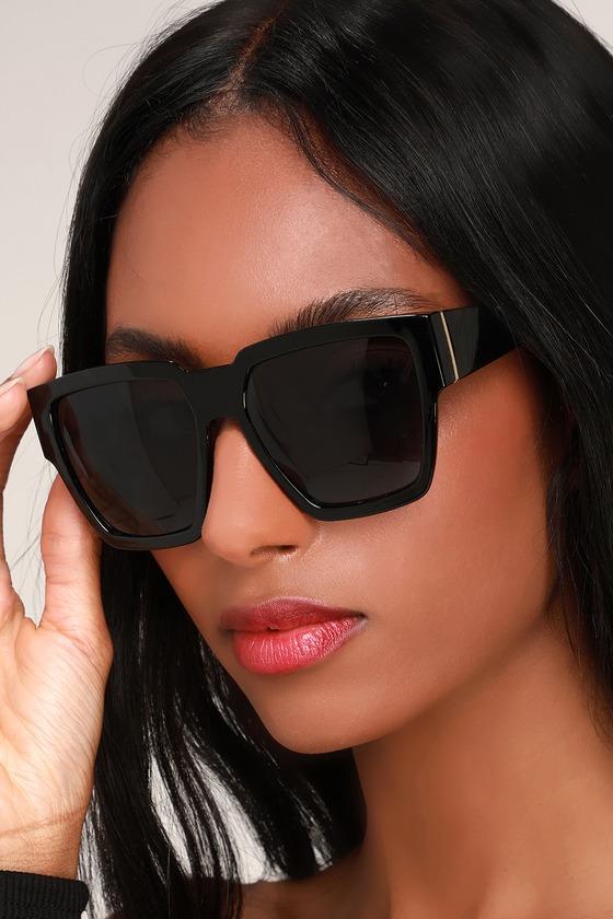 Cute Black Sunglasses - Oversized Sunglasses - Chunky Sunglasses - Lulus