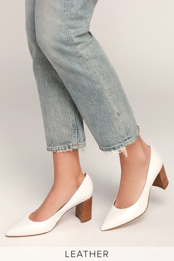 white leather pumps mens