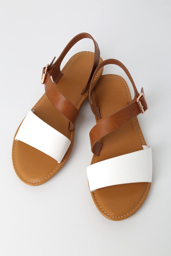 off white flat sandals