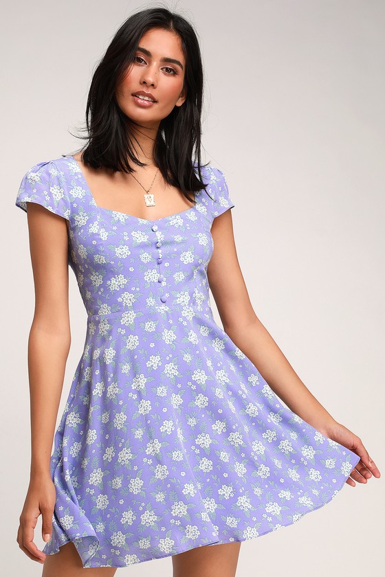 Cute Lilac Floral Dress - Floral Print Dress - Floral Mini Dress - Lulus