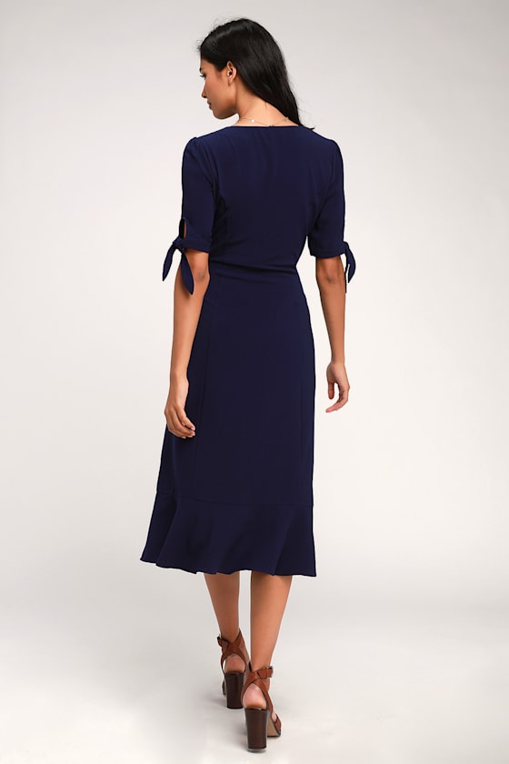 navy button down dress