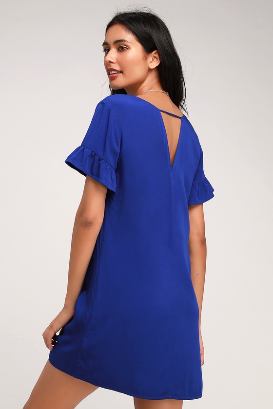 Chic of Perfection Royal Blue Shift Dress 5