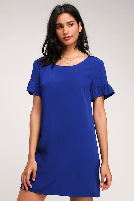 Chic of Perfection Royal Blue Shift Dress 7