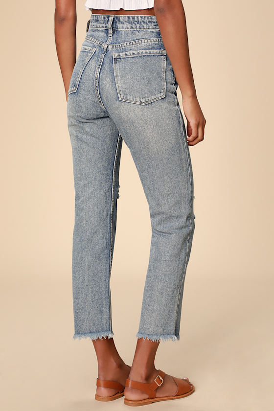 Selena Medium Wash High-Waisted Distressed Jeans 5
