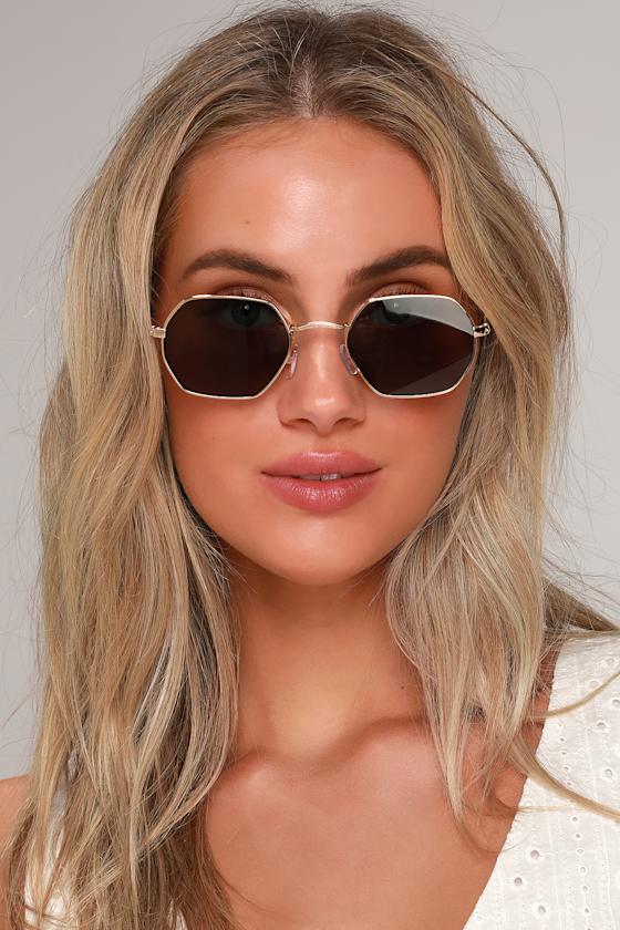 Cute Gold Sunglasses Small Sunglasses Geometric Sunglasses Lulus