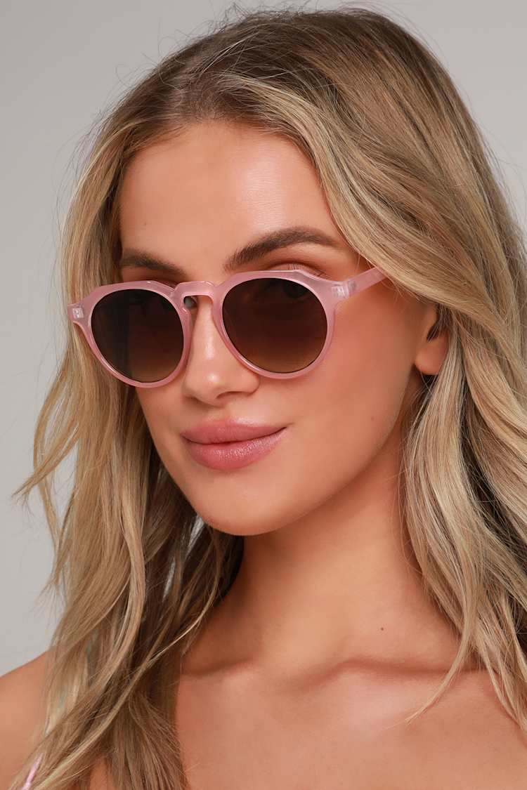 Cute Pink Sunglasses - Clear Sunglasses - Round Sunglasses 