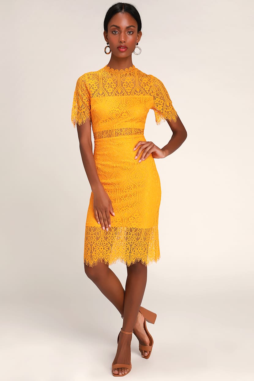 neon orange lace dress Sequin-Lace Long Neon Mermaid Prom Dress Q1390 Neon Orange / 00