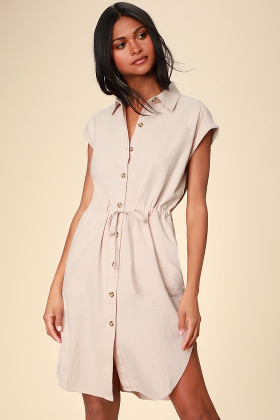 button up dress with belt