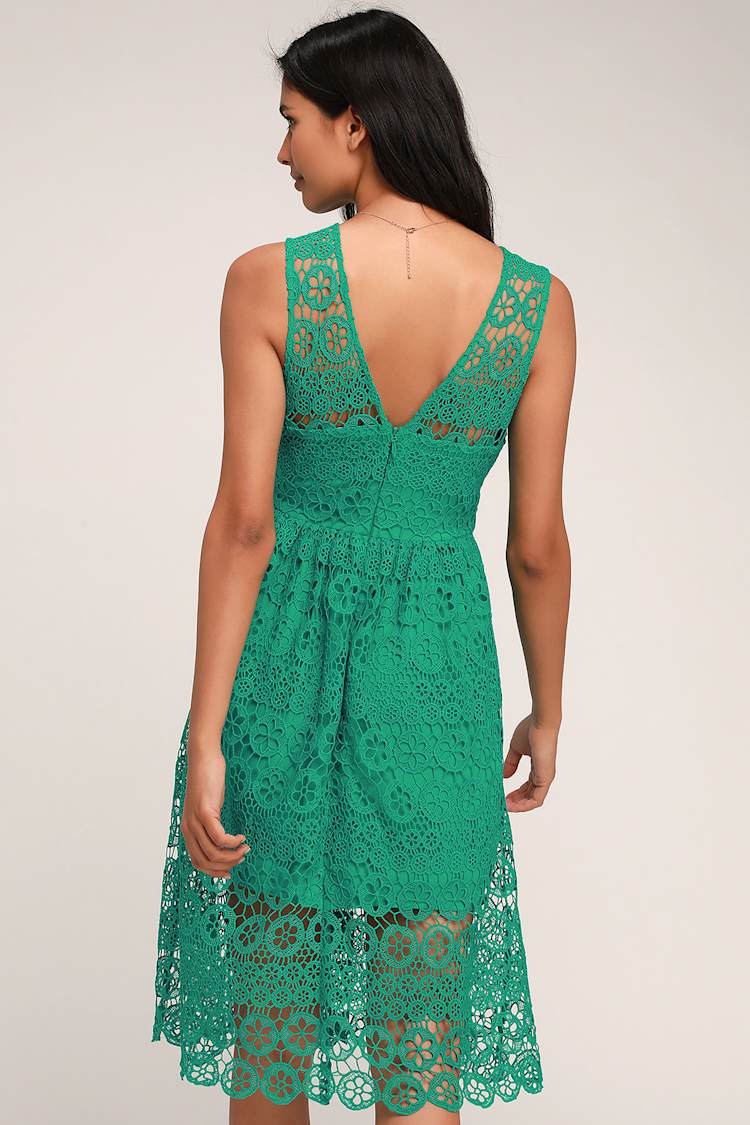 Cute Green Lace Dress - Lace Dress - Lace Midi Dress - Dress - Lulus