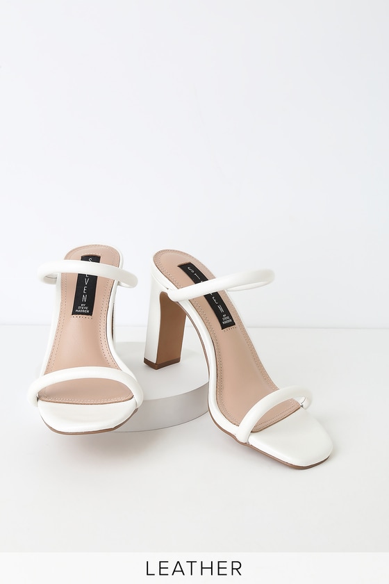 steven by steve madden jersey leather block heel sandals