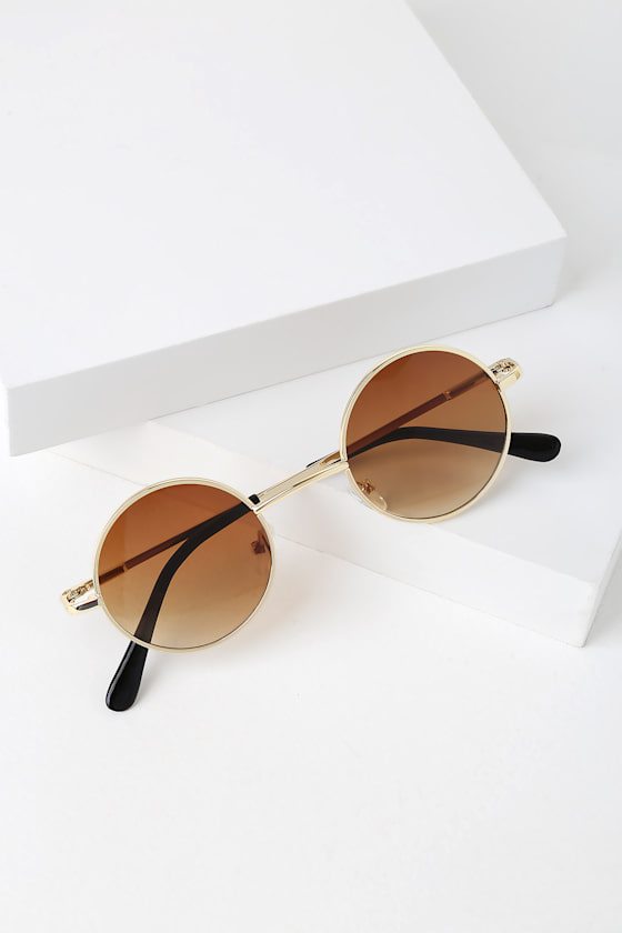 Lennon Gold Round Small Sunglasses 1
