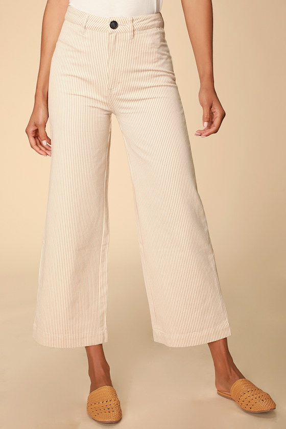 Old Mate Cream Striped Wide-Leg Pants 2