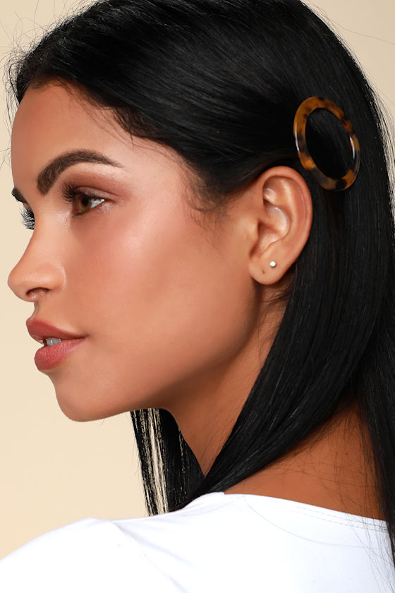 Chic Tortoise Hair Clip Round Hair Clip Acrylic Hair Clip Lulus