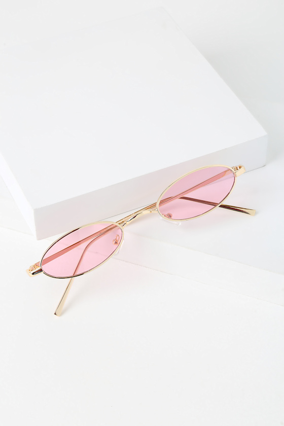 Charmed Pink Small Oval Sunglasses 2