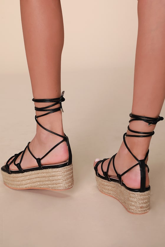 lace up flatform espadrilles