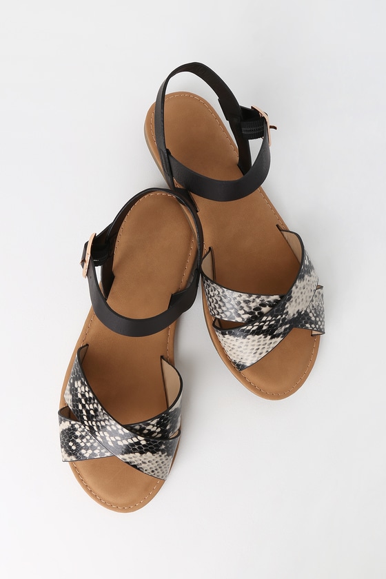 strappy beige flat sandals