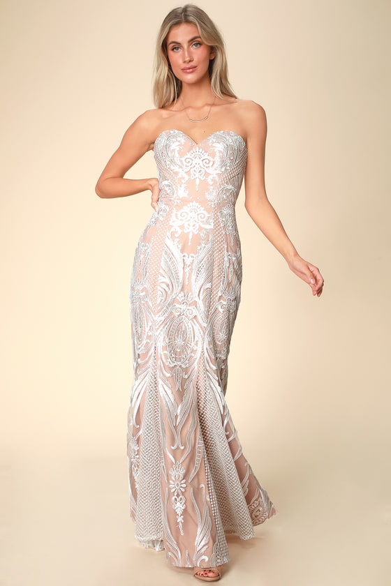 lulus white strapless dress