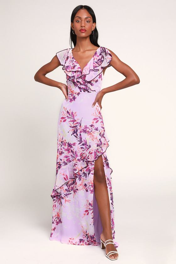 lulus purple floral dress