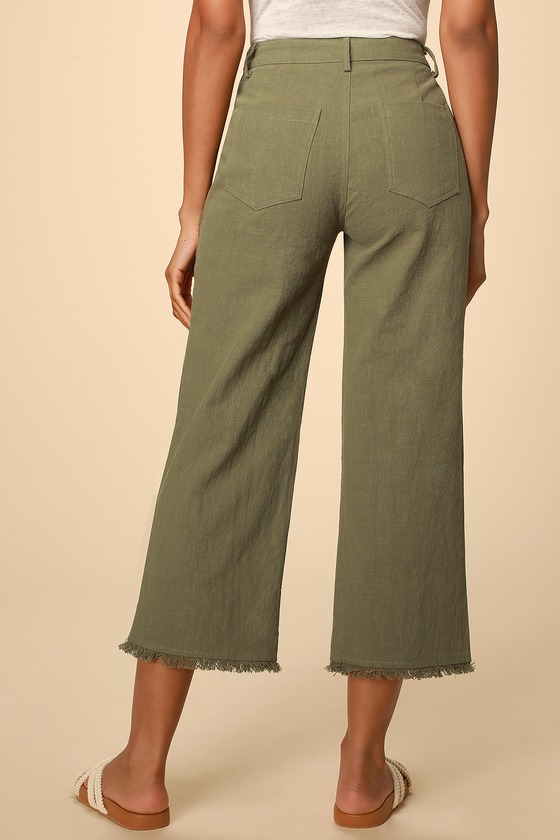olive green high waisted pants