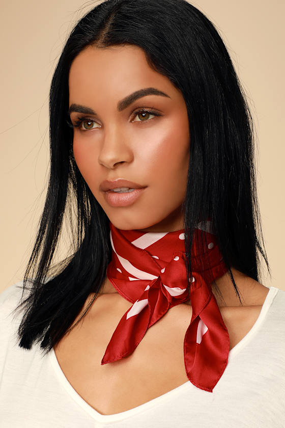 Ooh-La-La Red Polka Dot Scarf 4